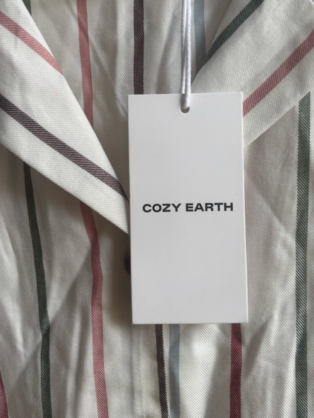 Cozy Earth | Soft Woven Long Sleeve Pajama Top (Cottage Stripe) - Picture 7 of 7